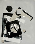 American Figurative Abstract Geometric Mixed Media Painting Judy Rifka