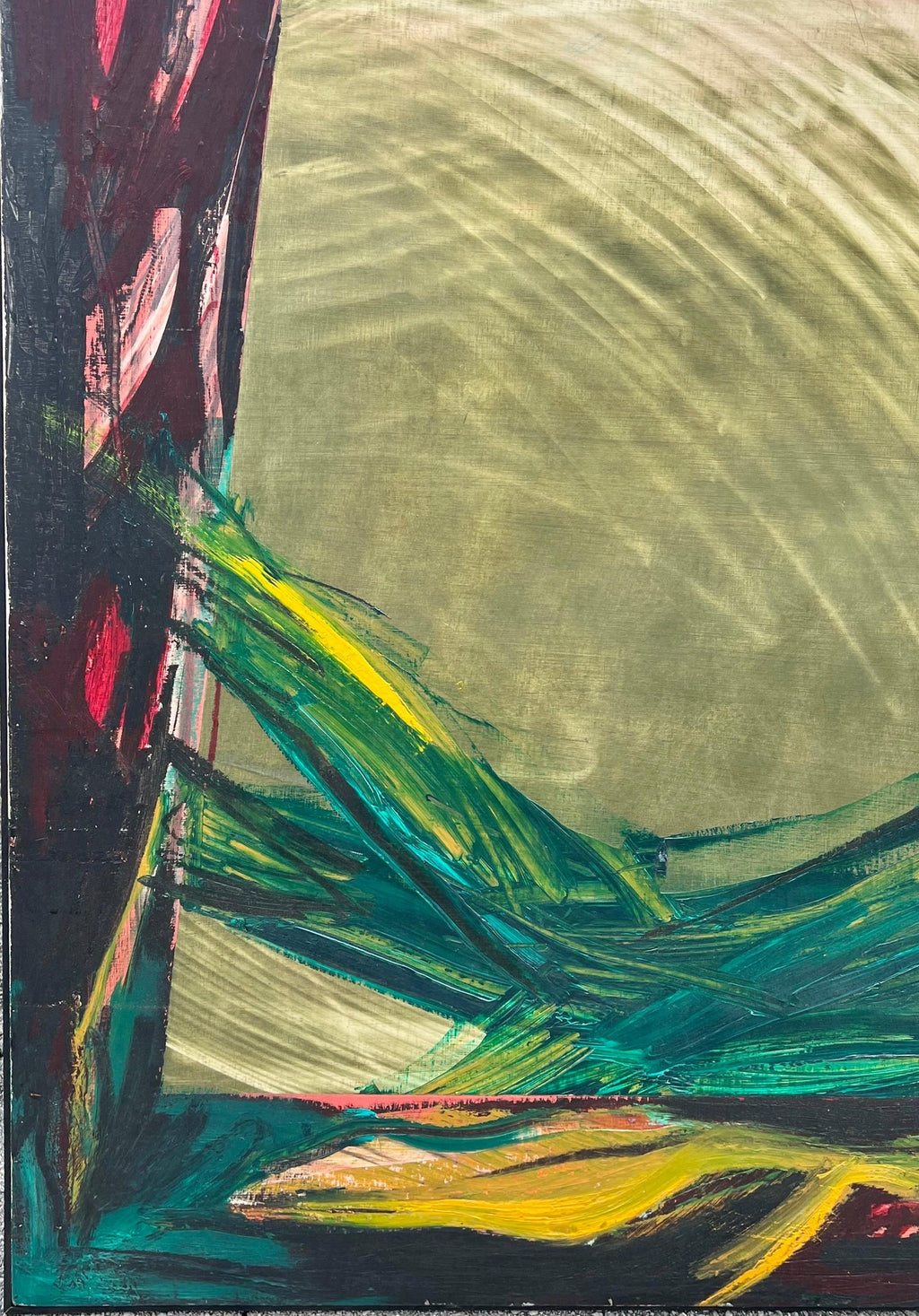 Large California Modernist Abstract Laddie John Dill Abstract Oil Painting Art