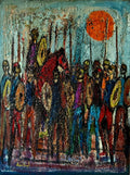 Mod French Oil Painting Semi Abstract Colorful Composition Israeli Nissan Engel