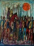Mod French Oil Painting Semi Abstract Colorful Composition Israeli Nissan Engel