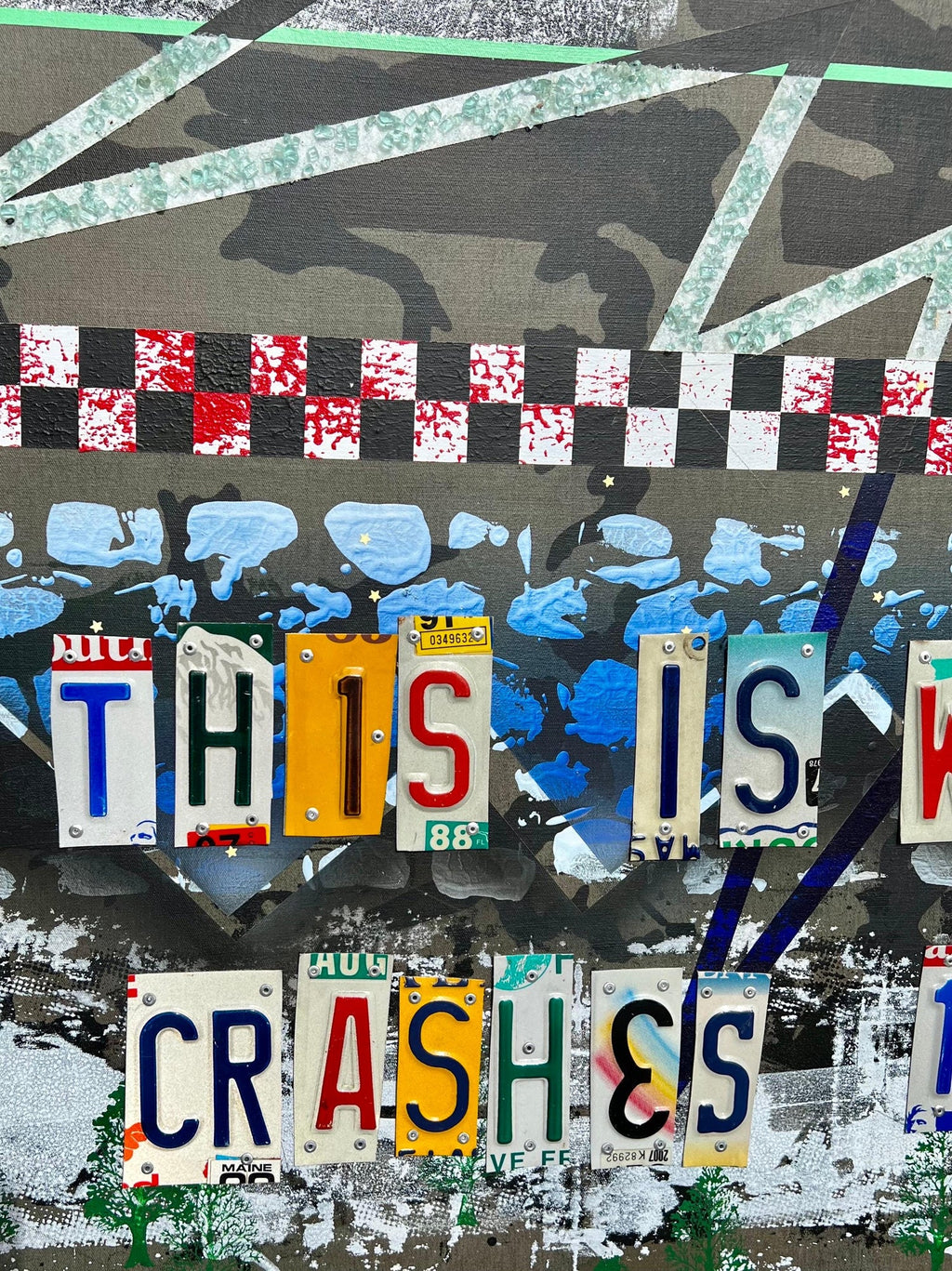 Outsider Ryan Humphrey Street Art Collage, Large Painting Jackson Pollock Photo