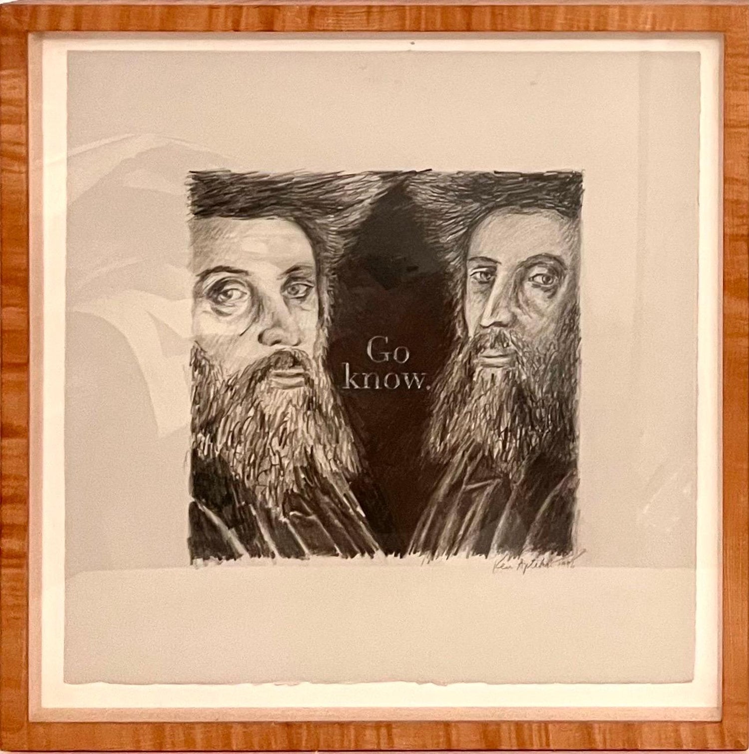 Ken Aptekar Contemporary Conceptual Judaica Art Drawing Go Study Chasidic Rabbis