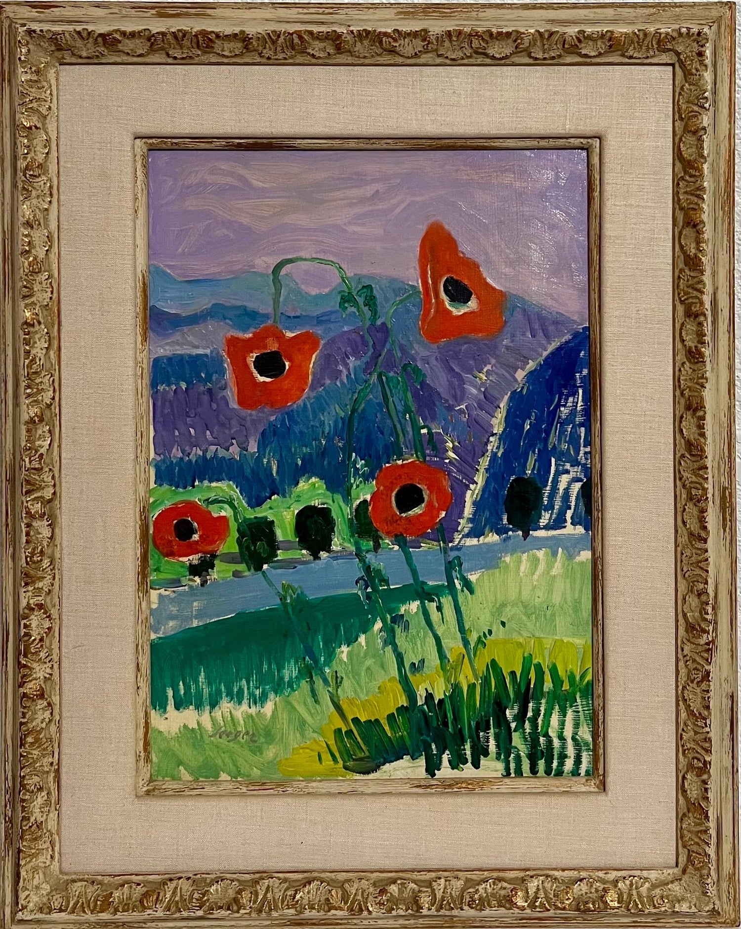 Polish French Fauvist Judaica Art Oil Painting Rabbi at Prayer Frederick Serger