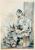 Old Jewish Lower East Side NYC Chicken Plucking Seymour Rosenthal Lithograph