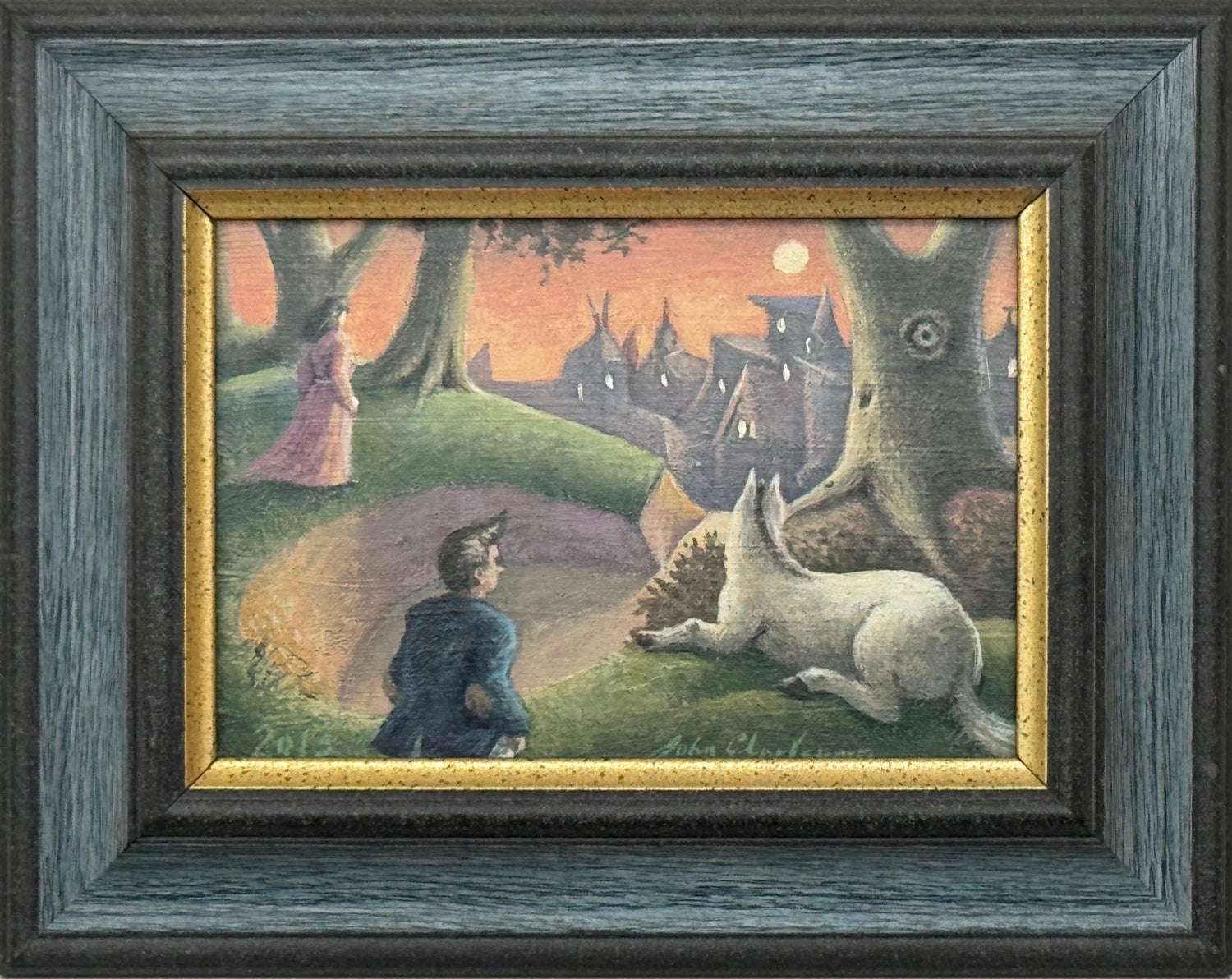 October, Night Scene with Castle and Soldiers Oil Painting