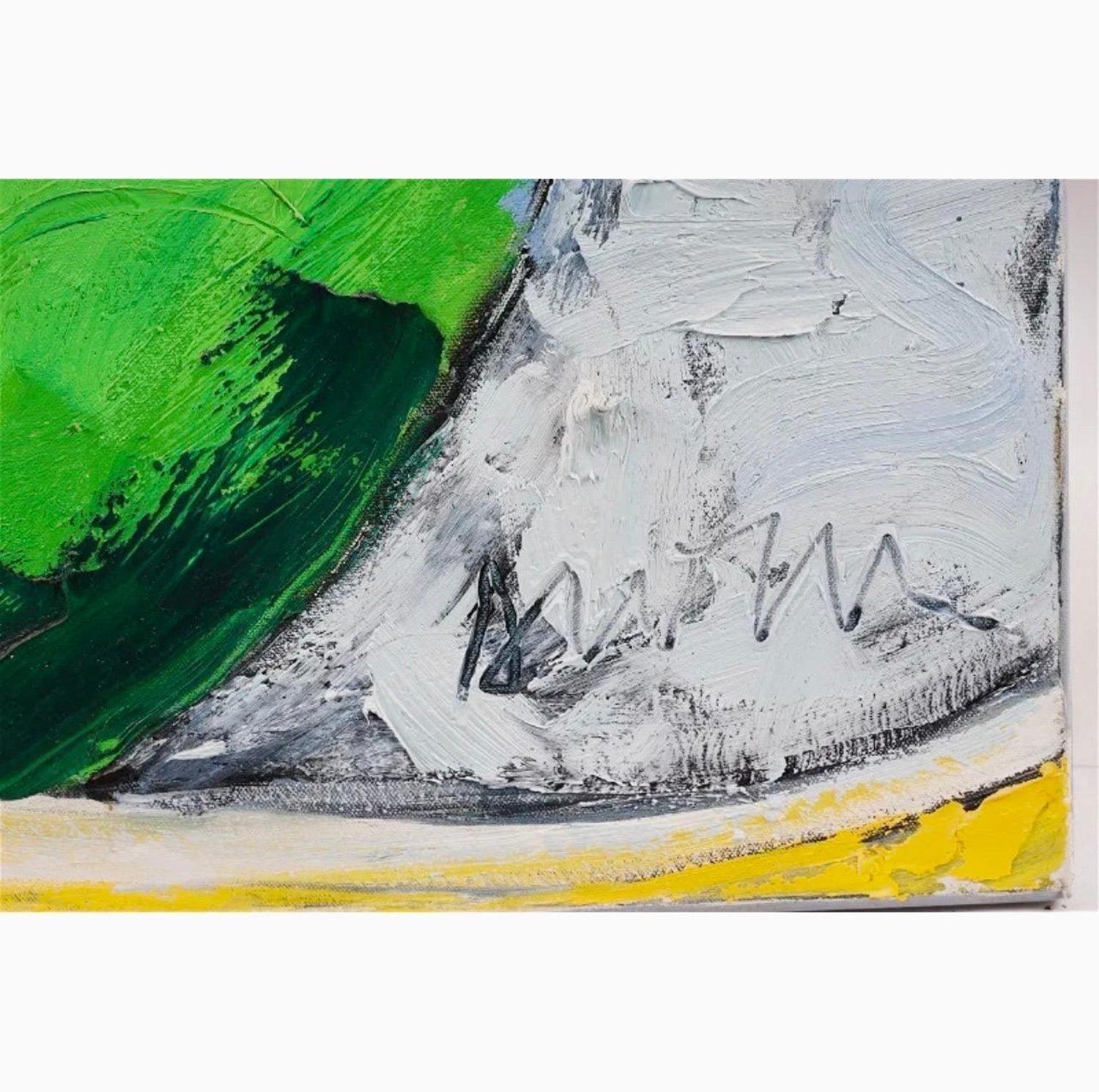 Large Pop Art Oil Painting "Pear" Modernist Colorful Composition Suzanne Mears