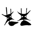Modernist Brutalist Hand Forged Iron Bookends Sculpture Israeli David Palombo