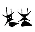 Modernist Brutalist Hand Forged Iron Bookends Sculpture Israeli David Palombo