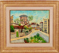 French Impressionist Oil Painting Elisee Maclet Paris Montmartre Street Scene