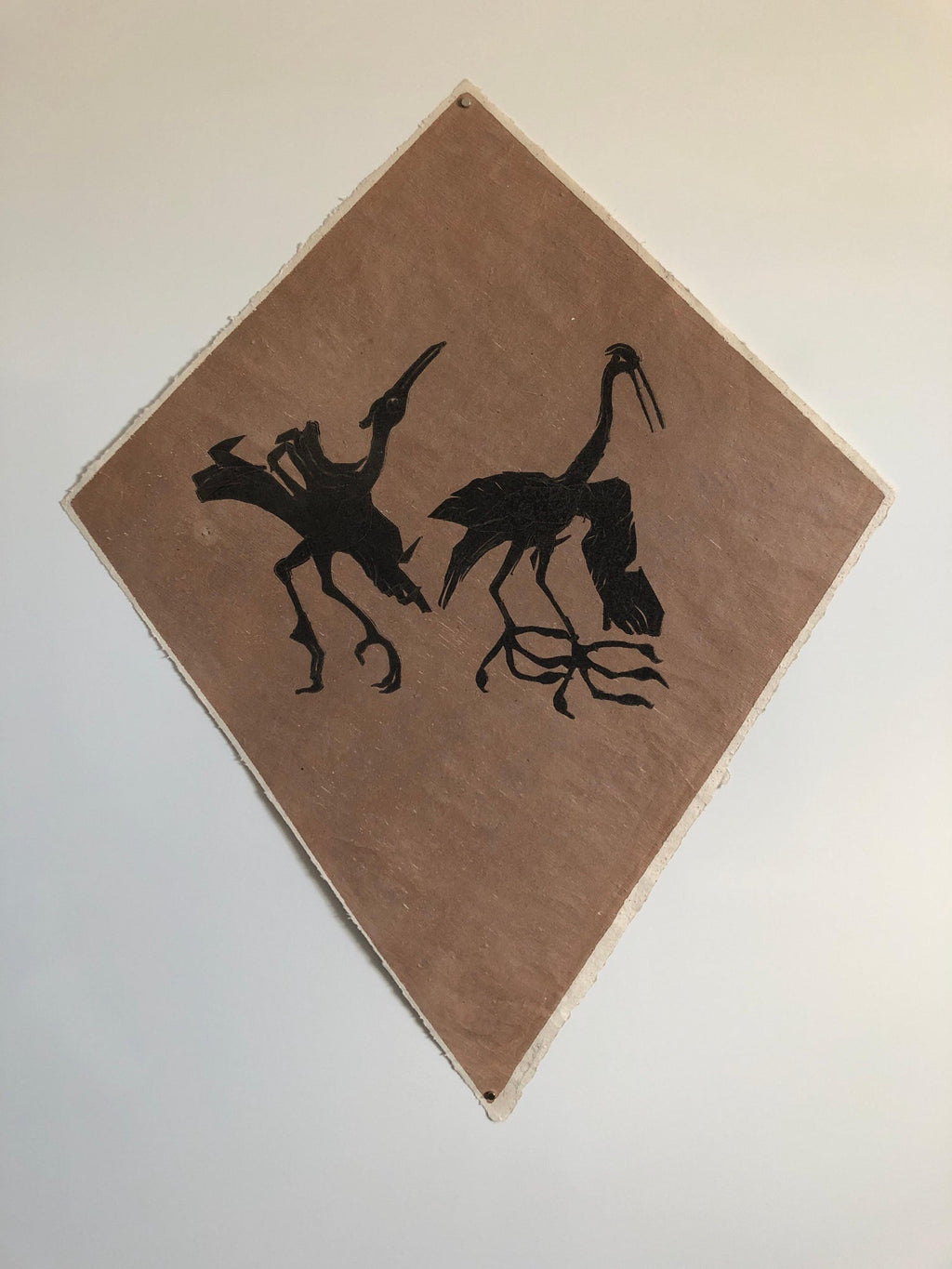 Mexican Modernist Kite Painting, Stencil, Woodcut Print Hand Signed