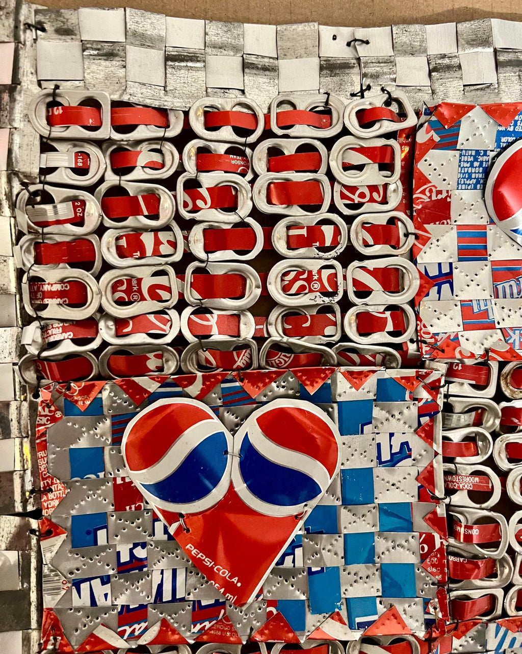 Abstract Red Blue Folk Art Americana Flag Can Tapestry Quilt Ross Palmer Beecher