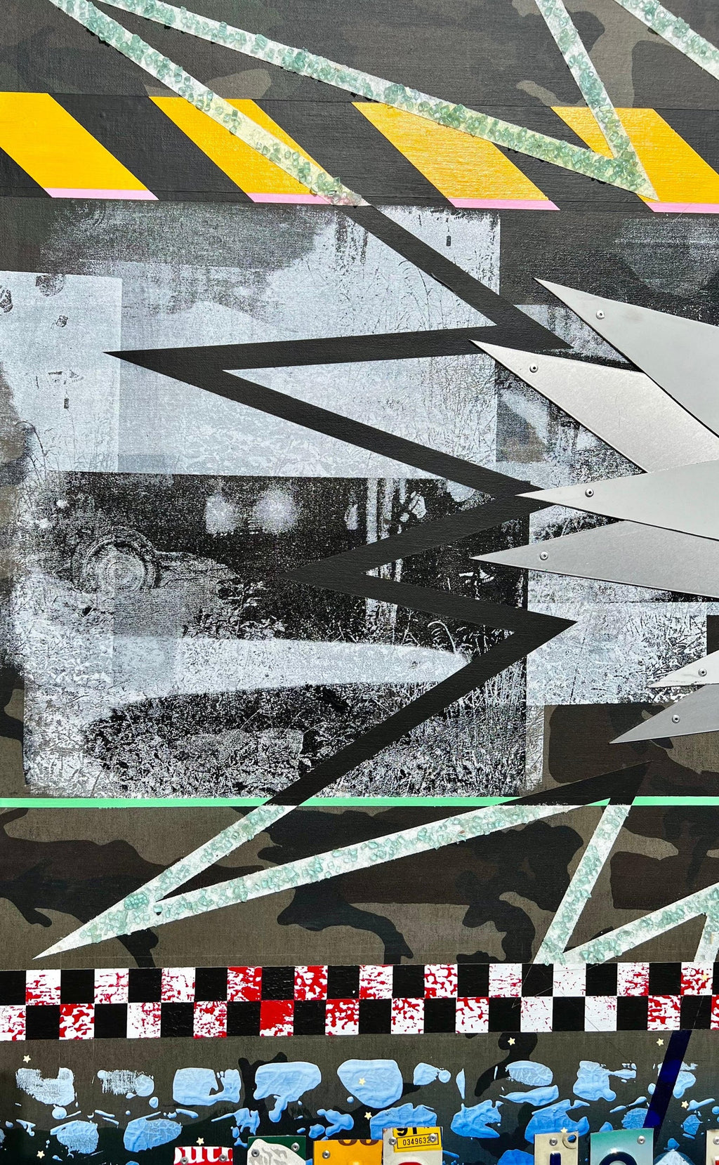 Outsider Ryan Humphrey Street Art Collage, Large Painting Jackson Pollock Photo