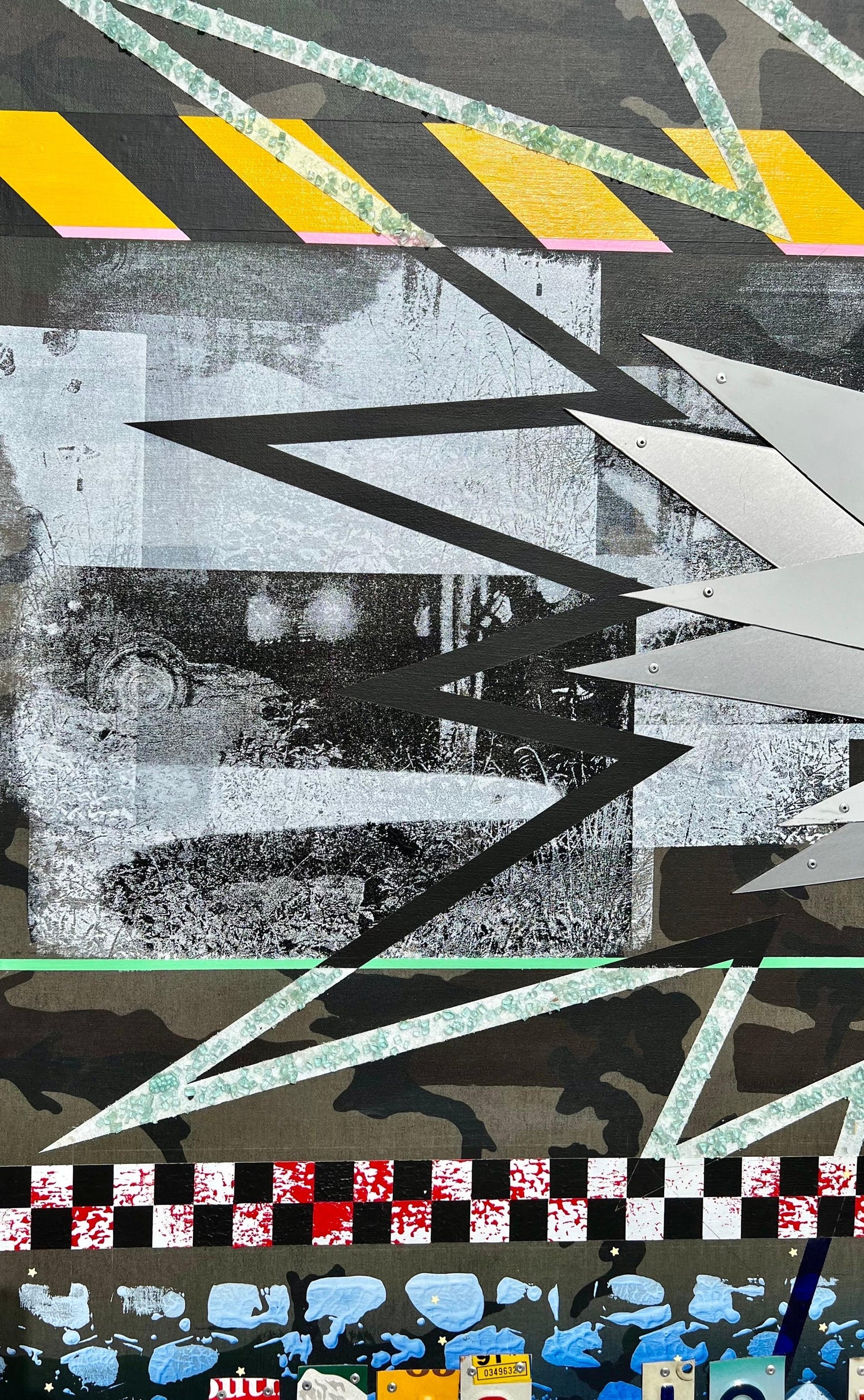 Outsider Ryan Humphrey Street Art Collage, Large Painting Jackson Pollock Photo