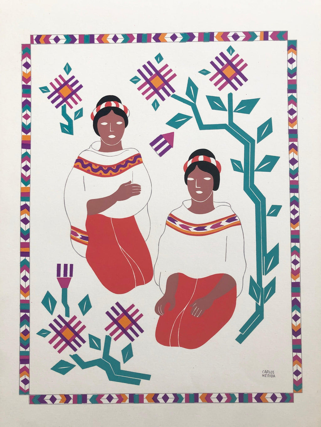 Rainbow Dancer, Native American Indian Lithograph California Woman Artist