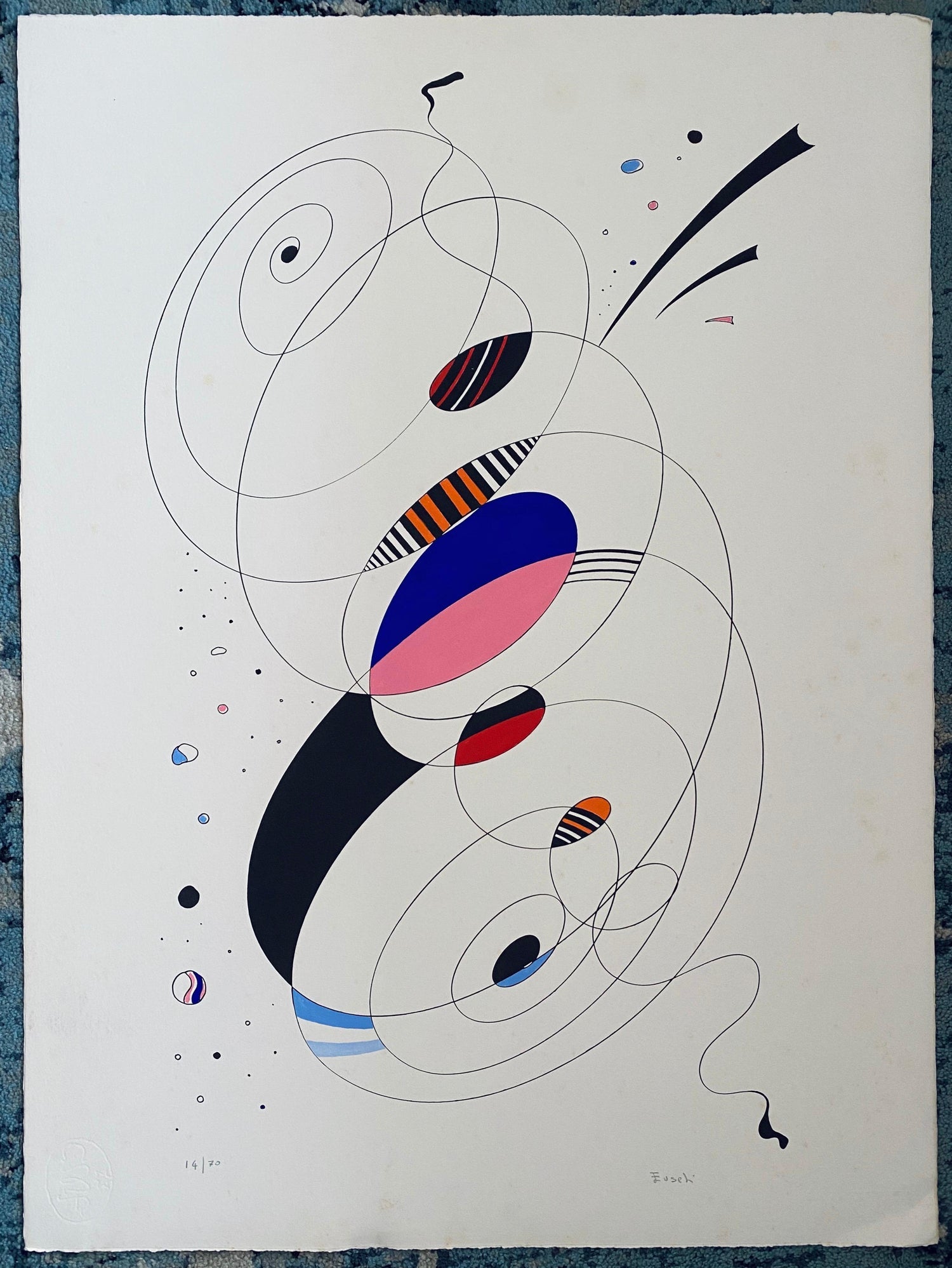 Italian Artist Abstract Lithograph