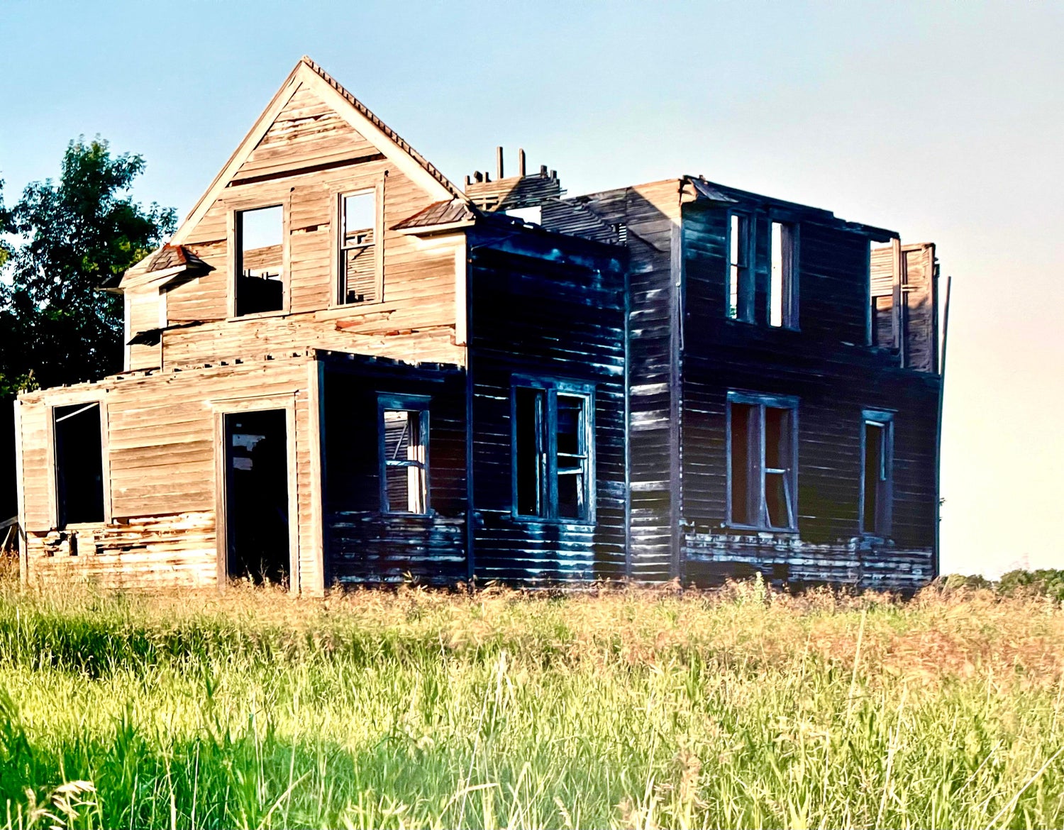 Old Barn Summer Landscape, Large Panoramic Vintage Color Photograph Signed Photo