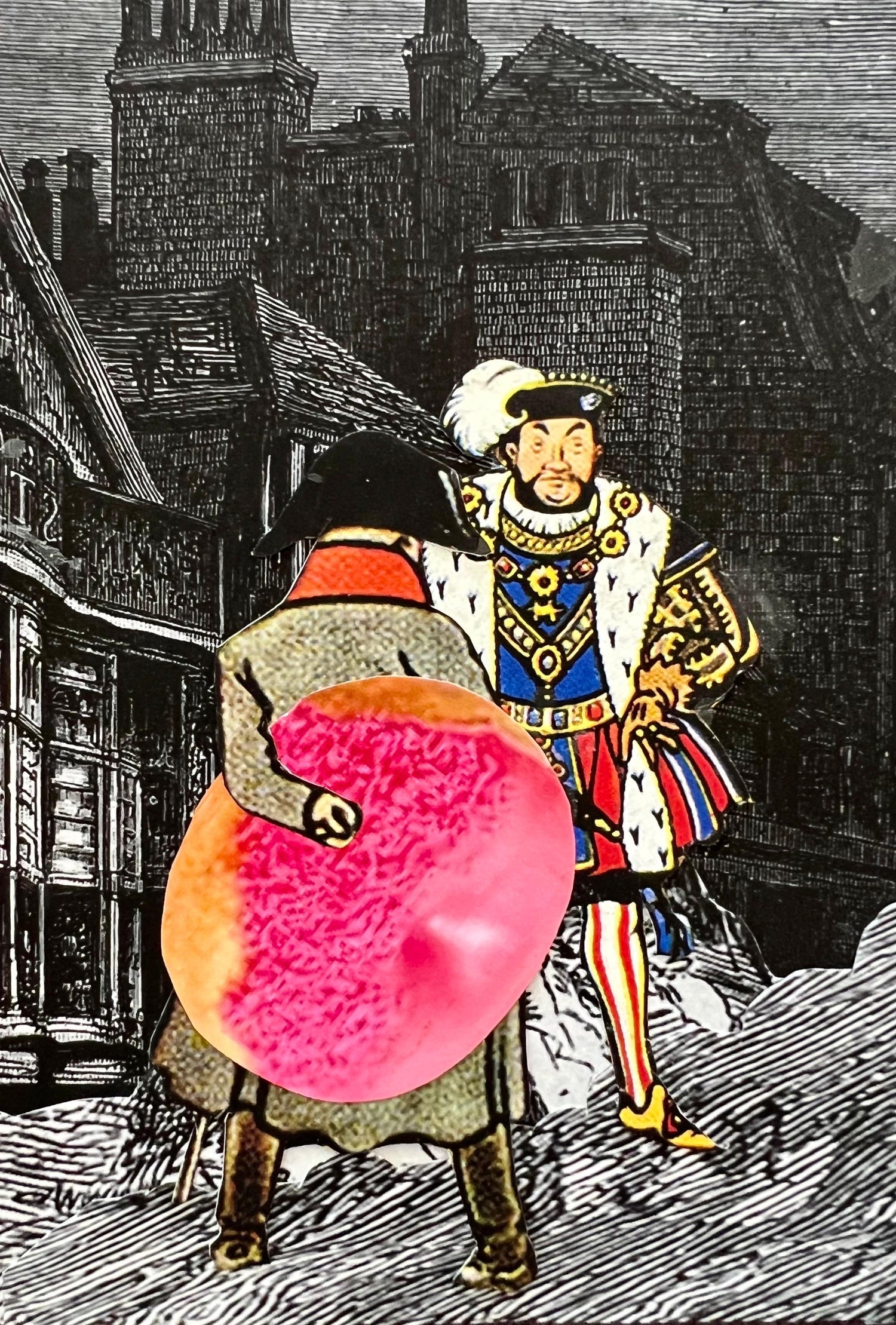 Collage Watercolor Painting David Gilhooly California Funk Surrealism MixedMedia