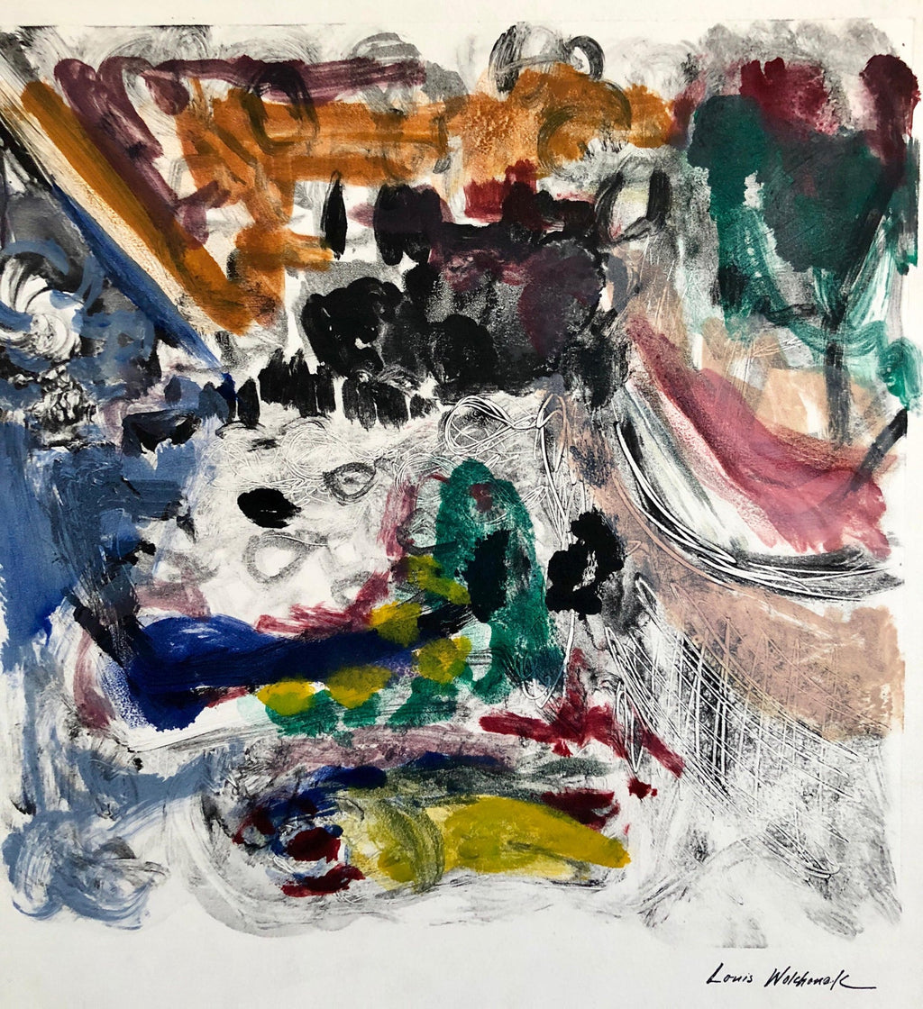 Israeli Motke Blum Modernist Abstract Expressionist Oil Painting Bezalel Artist