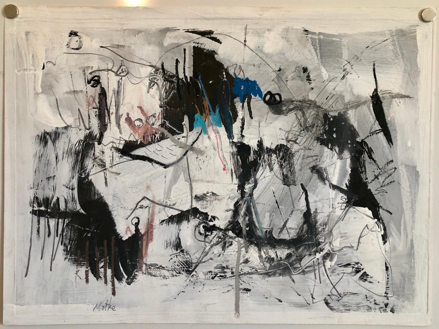 Israeli Motke Blum Modernist Abstract Expressionist Oil Painting Bezalel Artist