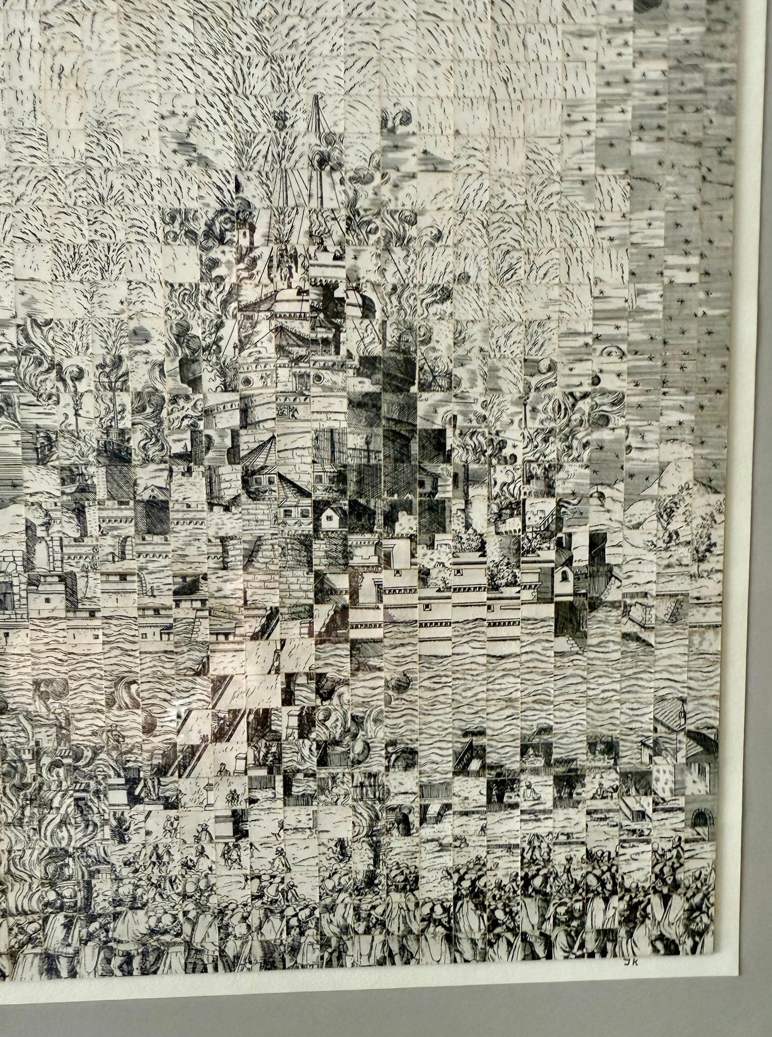 Original Guggenheim Museum Exhibited Jiri Kolar Collage Tower of Babel