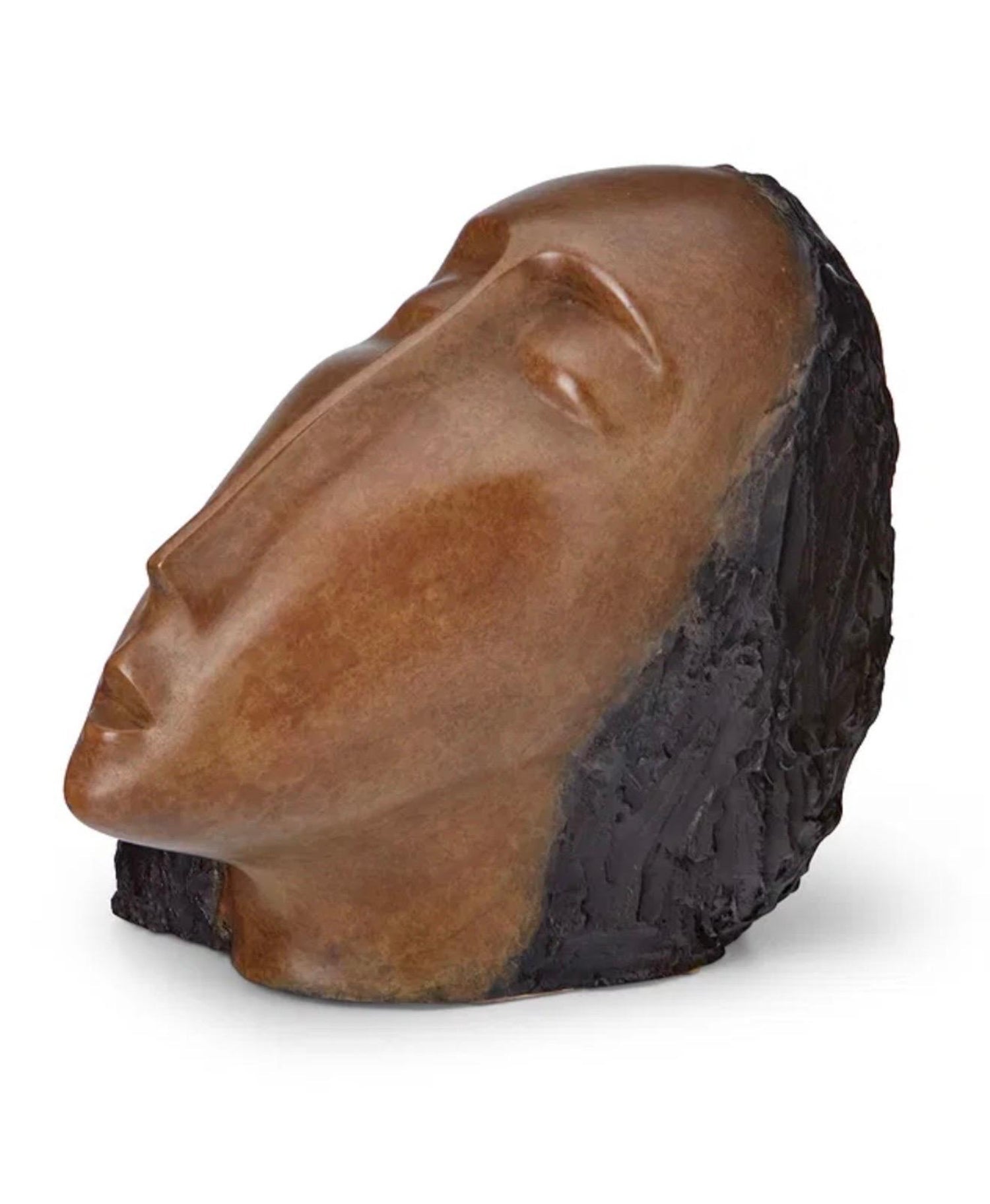Large Bronze Sculpture Woman Head, After Modigliani, Ruth Bloch Israeli Artist