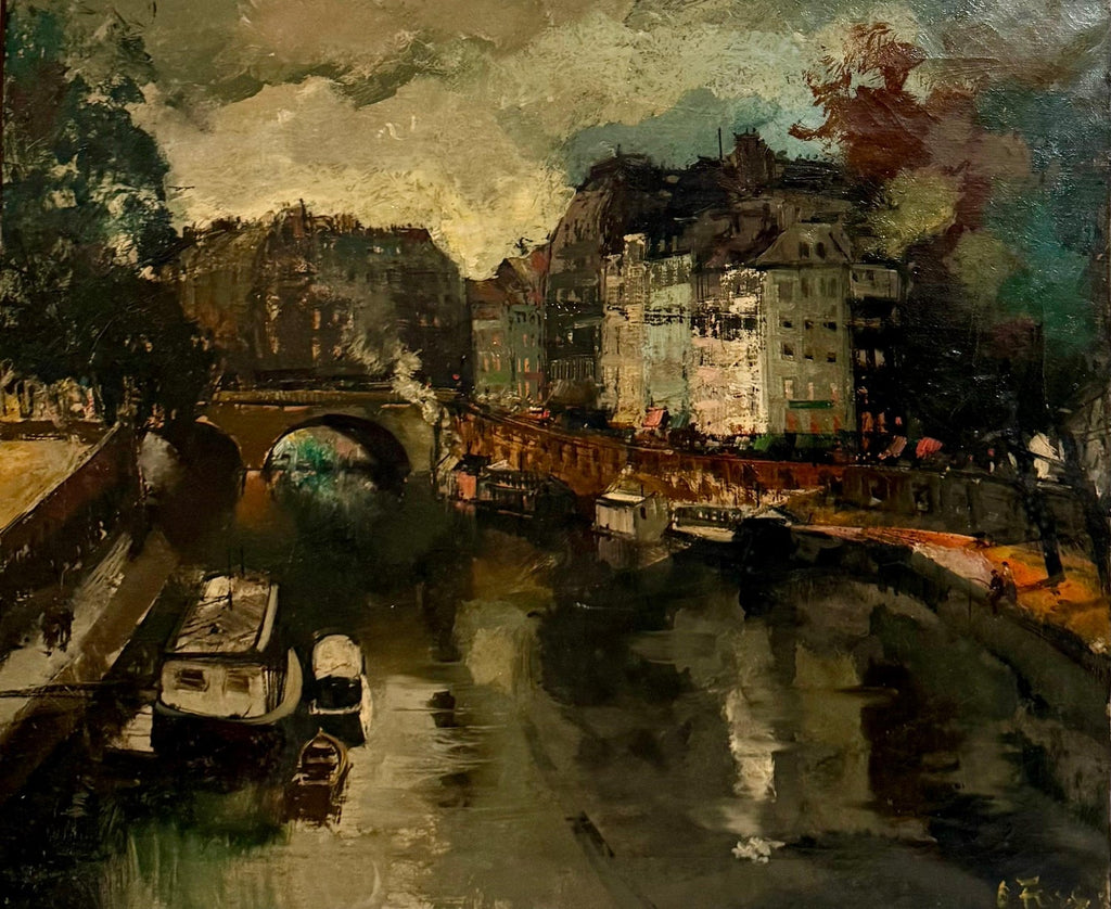 Expressionist Oil Painting Paris Scene View Architectural Visionism Olivier Foss