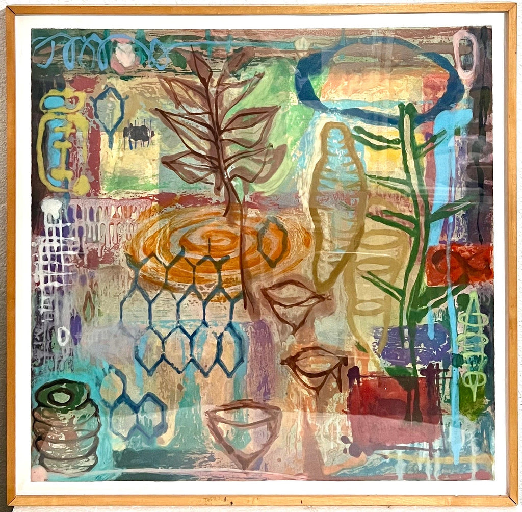 Eco Feminist Mixed Media Botanic Painting Mira Lehr Miami Abstract Expressionist