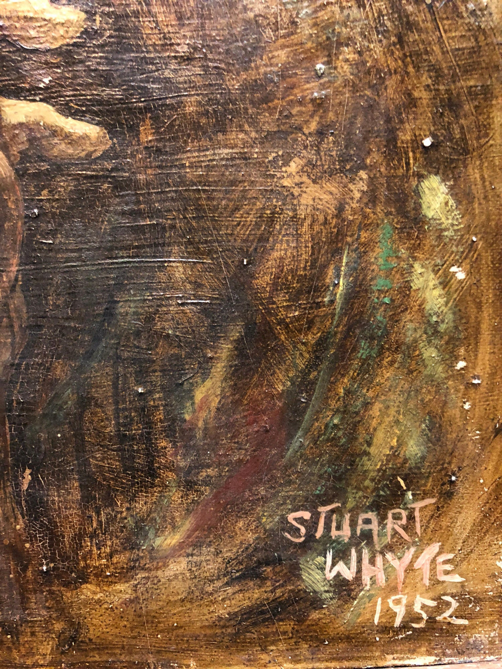 1950s Academic Realistic Study of Hands Oil Painting Signed Stuart Whyte