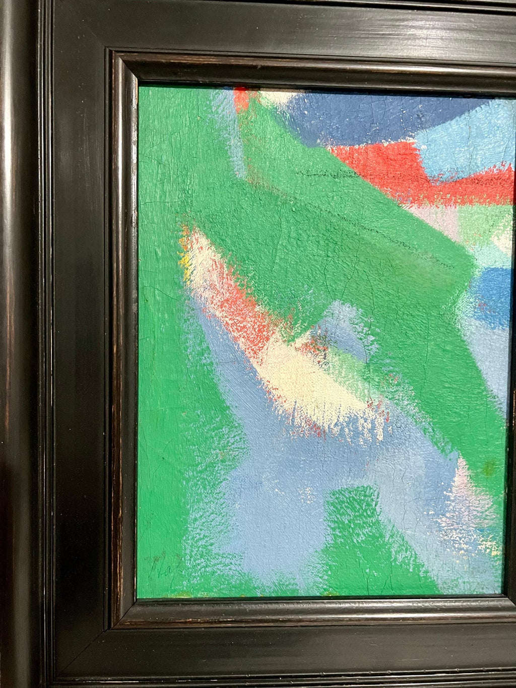 Bold German American Abstract Expressionist Color Field Oil Painting Carl Holty