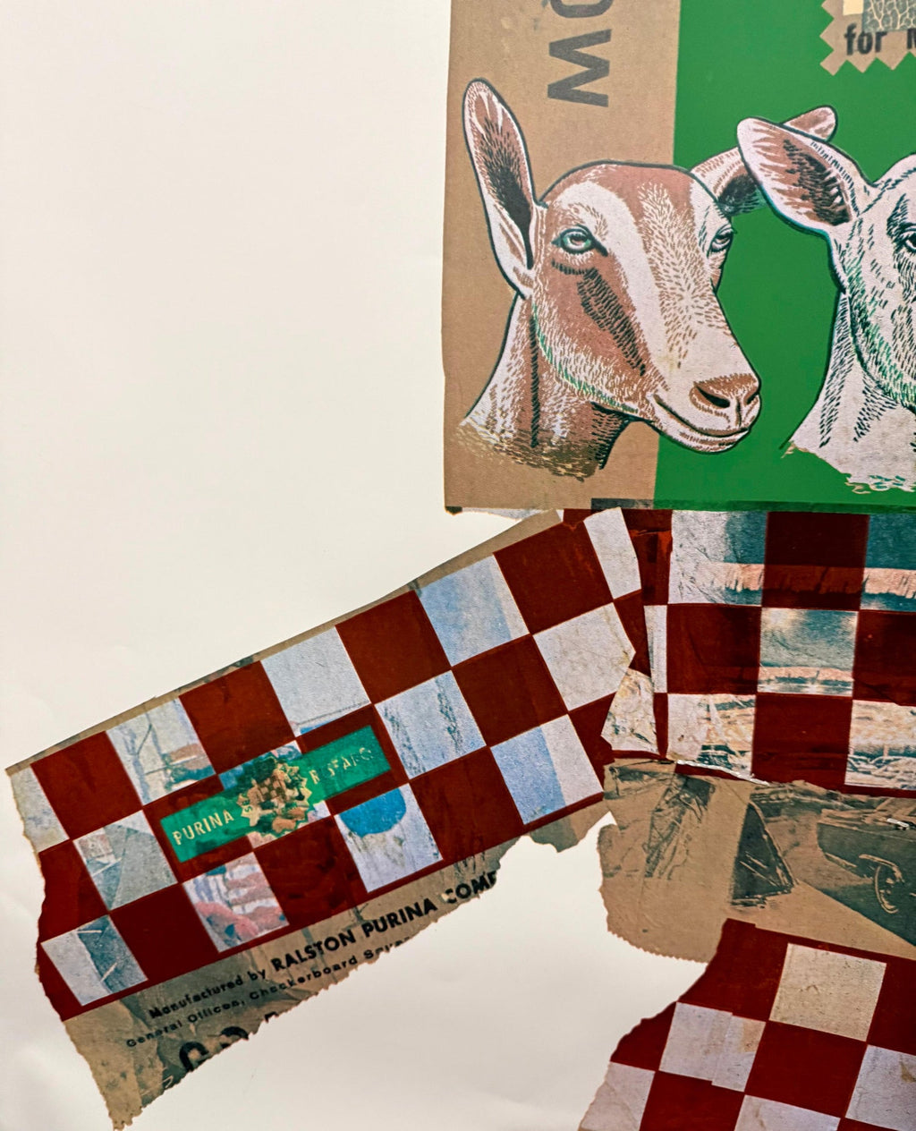 Large Pop Art Screenprint Collage Photo Lithograph Goat Chow Robert Rauschenberg