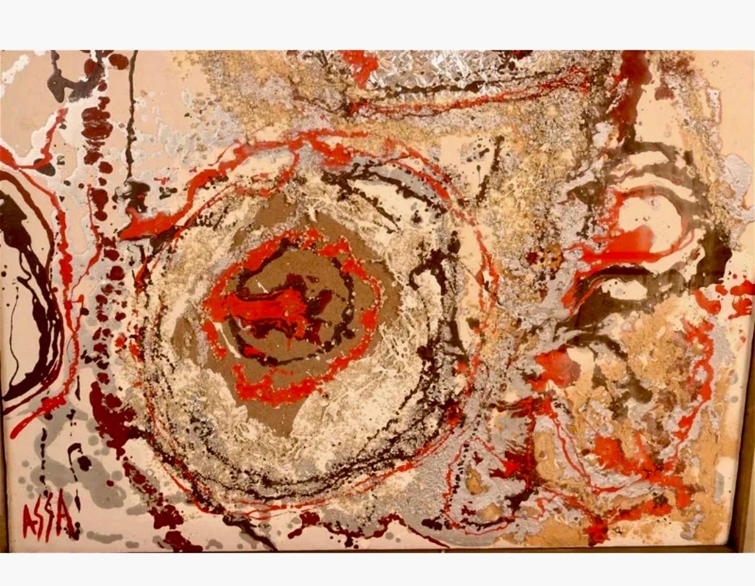 Modernist Persian Iranian Middle Eastern Abstract Fereydoun Assa Oil Painting