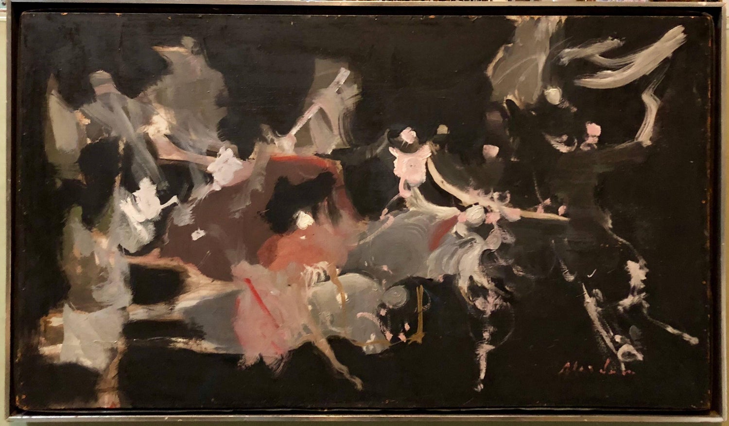 Polish Ecole De Paris Modernist Oil Painting Abstract Dancers Alfred Aberdam