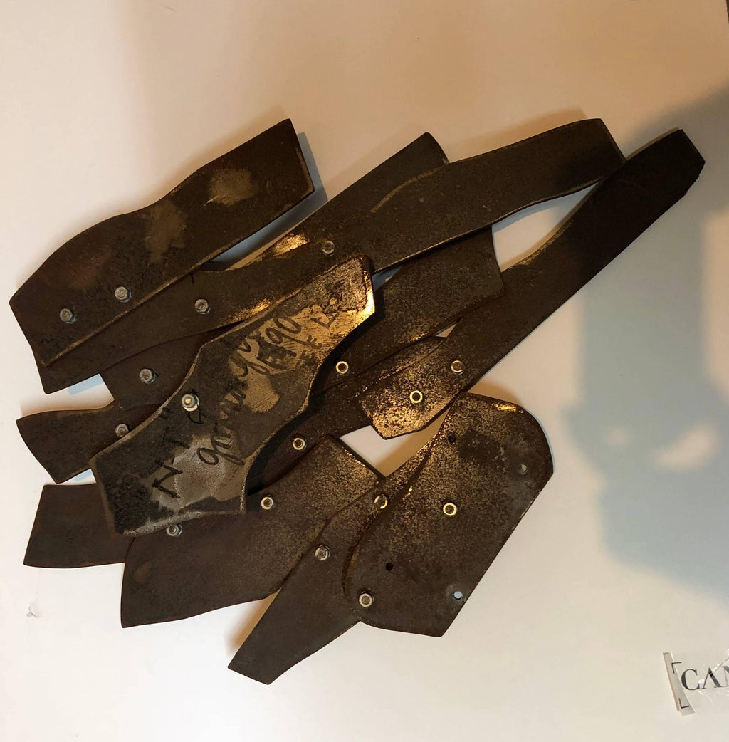 Abstract Expressionist Patinated Metal Assemblage Sculpture Steel, Nuts, Bolts