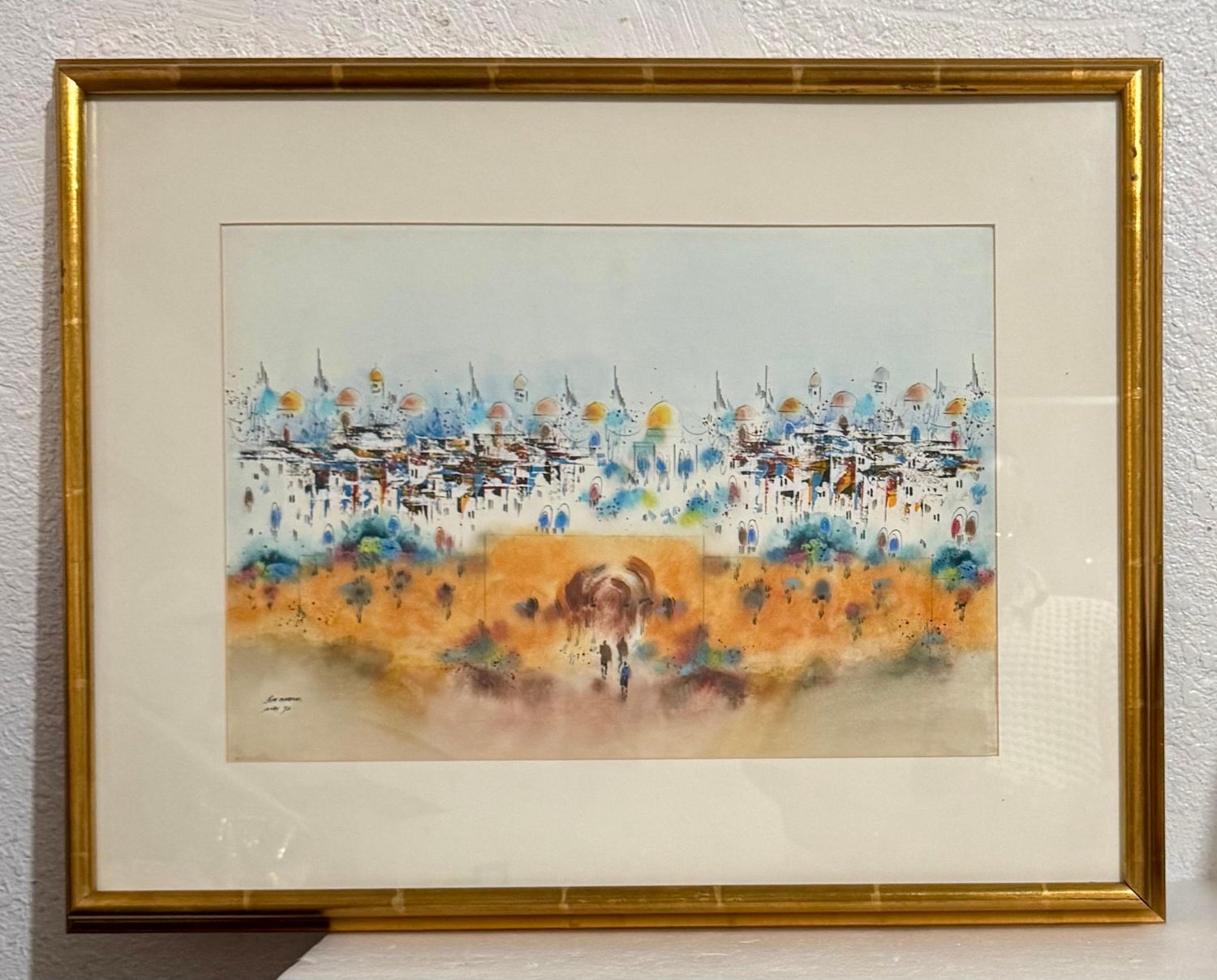 Ben Avram, Israeli Bezalel School Old City Jerusalem Israel Landscape Painting