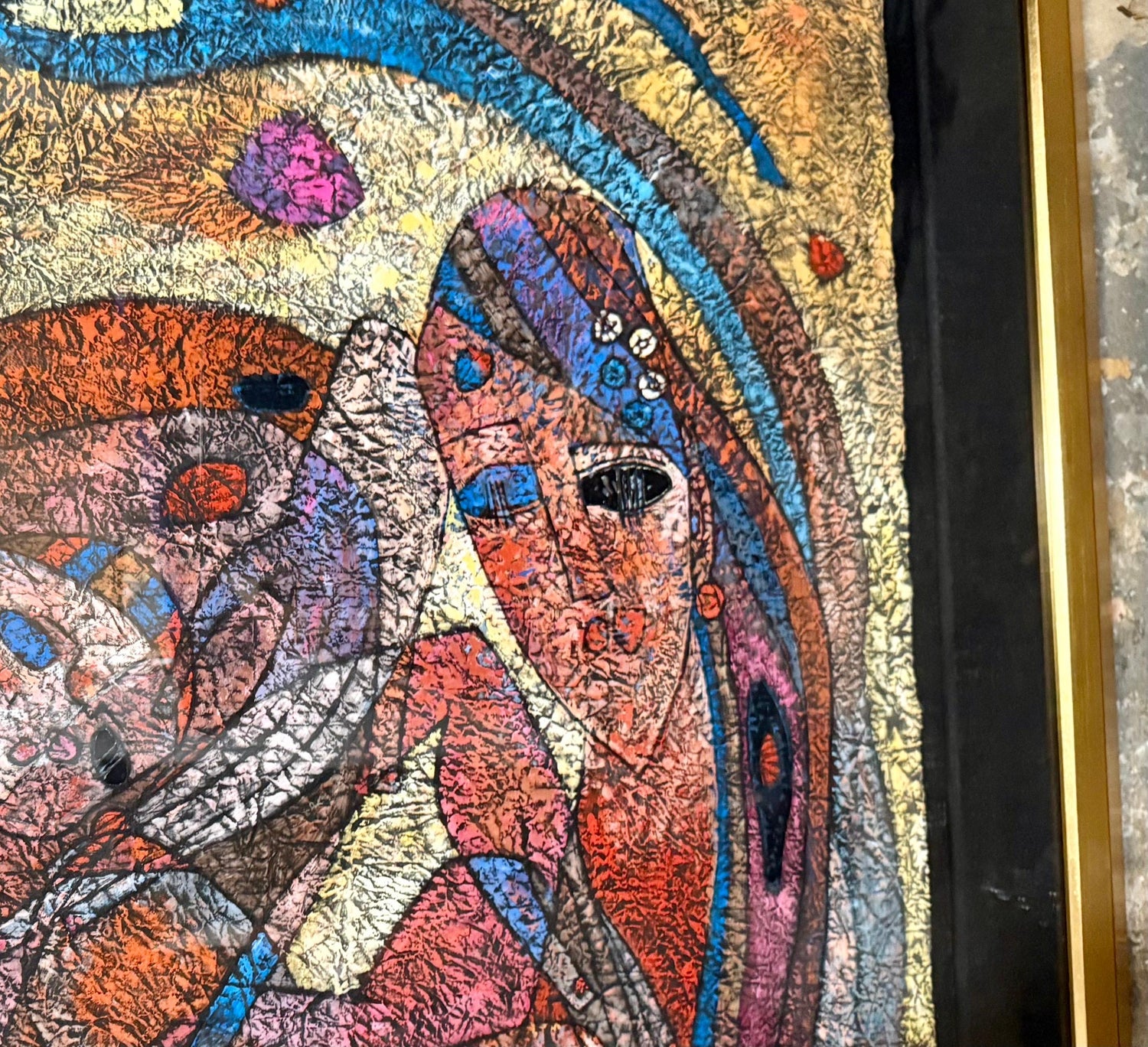 Large Original Mixed Media Painting on Rice Paper Chinese Artist Jiang Tiefeng