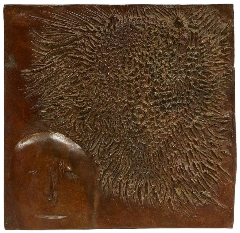 Bronze Sculpture Figure with Beast American Modernist Leonard Baskin Museum Art
