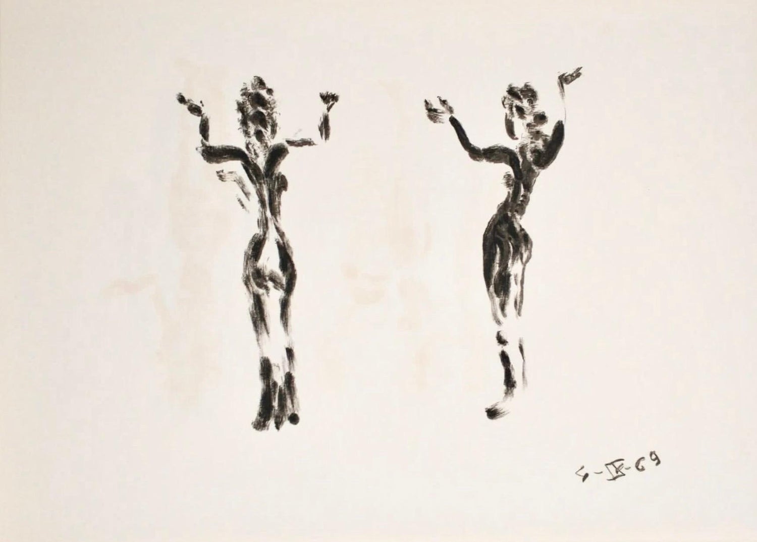 Apeles Fenosa Spanish Sculptor Mourlot Lithograph Abstract Expressionist Figures
