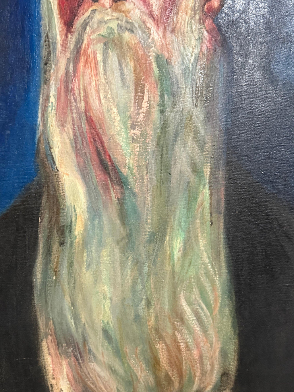 Rare 1946 WWII Judaica Abstract Oil Painting Nahum Tschacbasov WPA Artist Rabbi