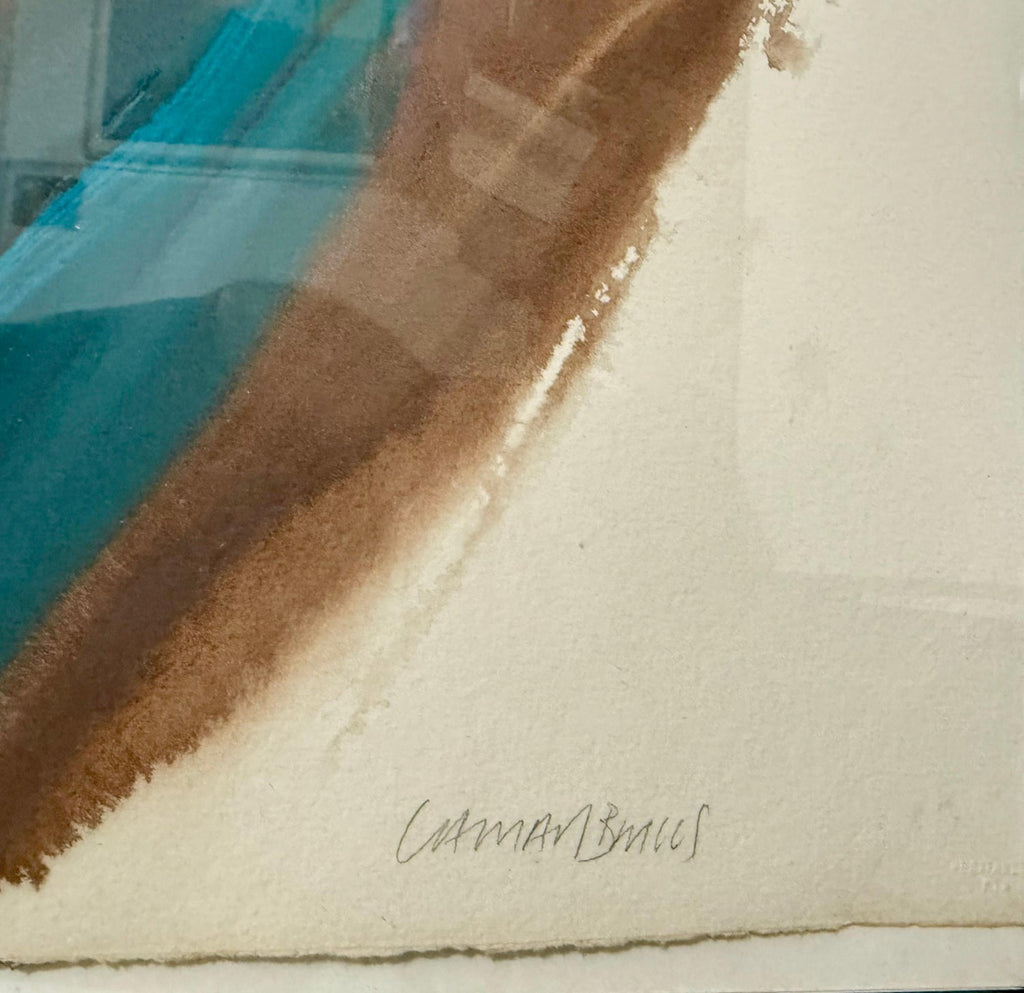 Modernist Abstract Expressionist Color Field Watercolor Painting Lamar Briggs