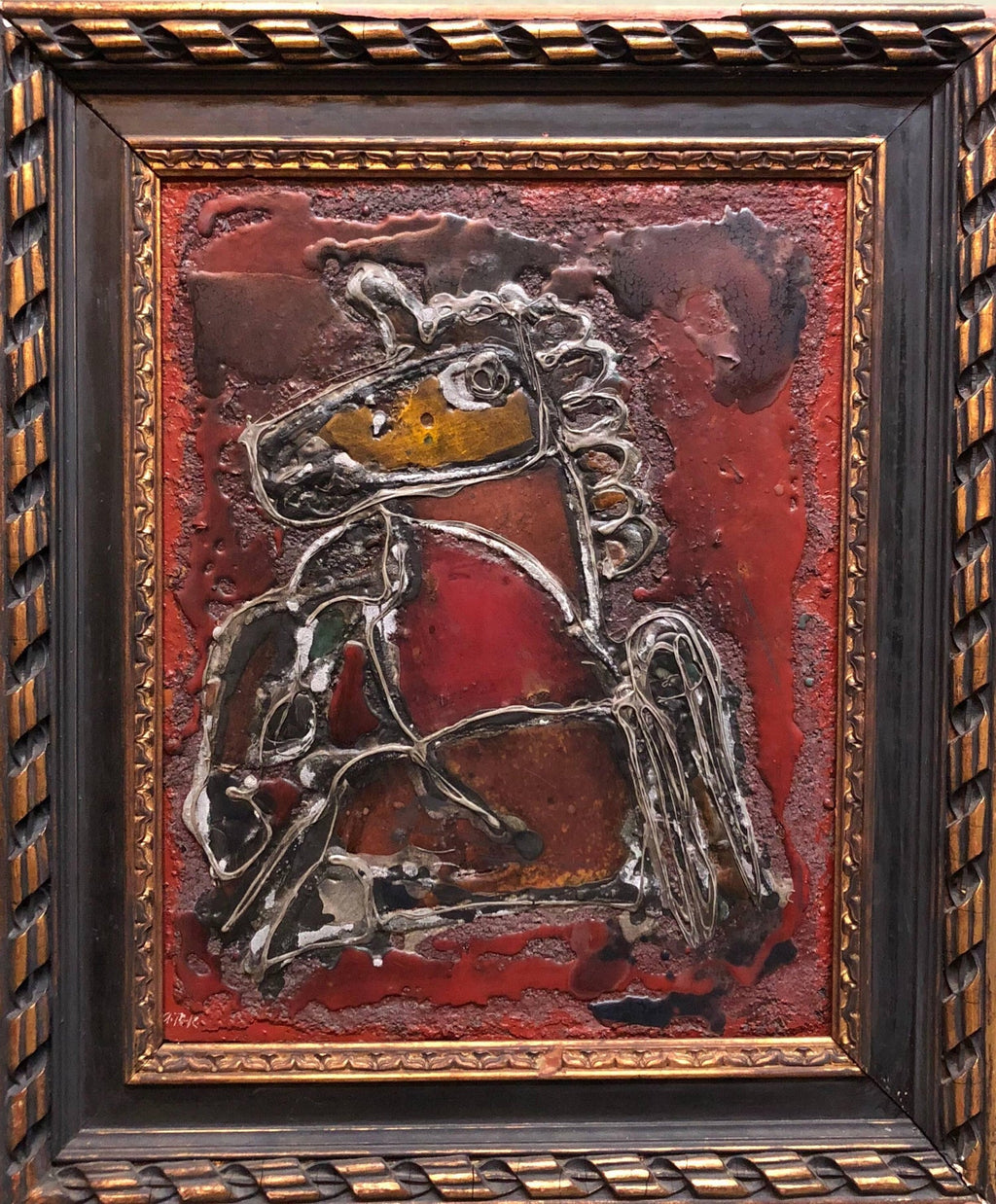 Mixed Media Sculptural Painting "Unicorn" Chicago Jewish Modernist