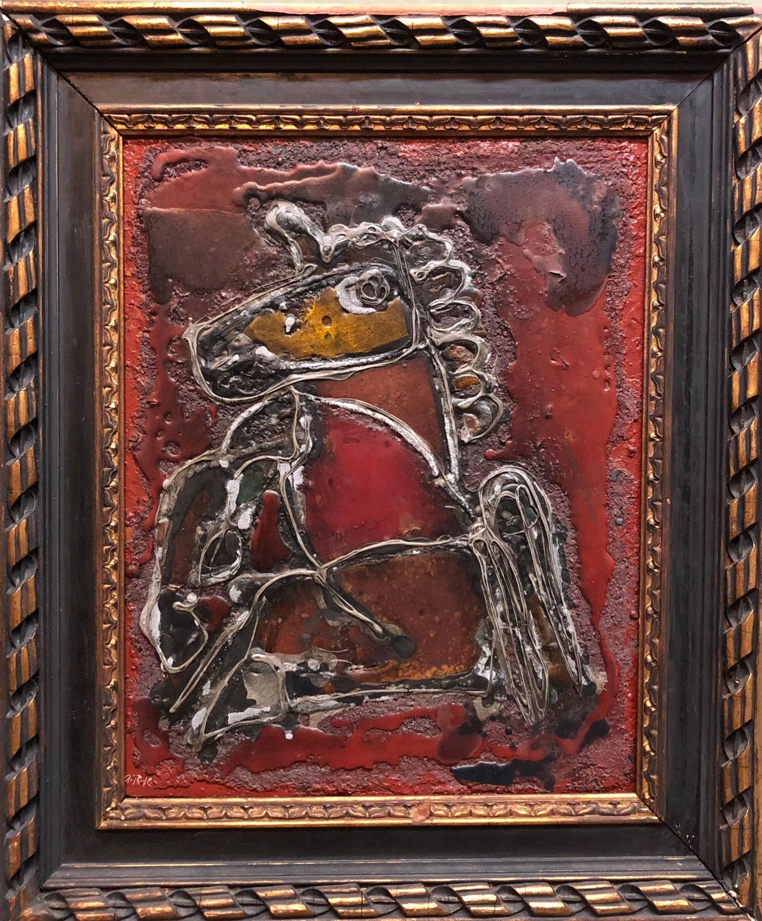 Mixed Media Sculptural Painting "Unicorn" Chicago Jewish Modernist