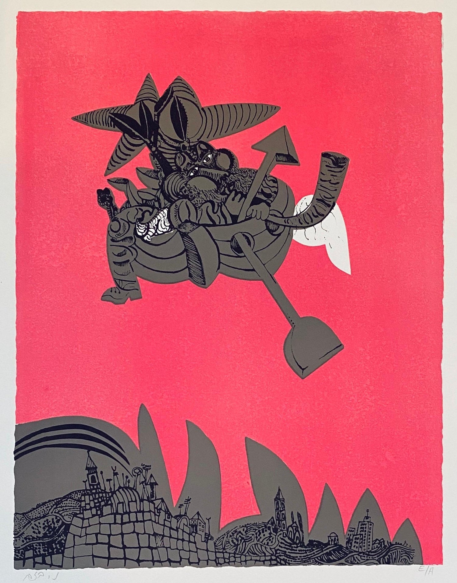 Bezalel School Jerusalem Israeli Exhibition Contemporary Offset Lithograph