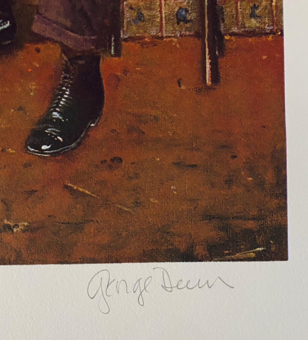 American Artist George Deem Signed Color Lithograph Titled Hands Off Mayakovsky