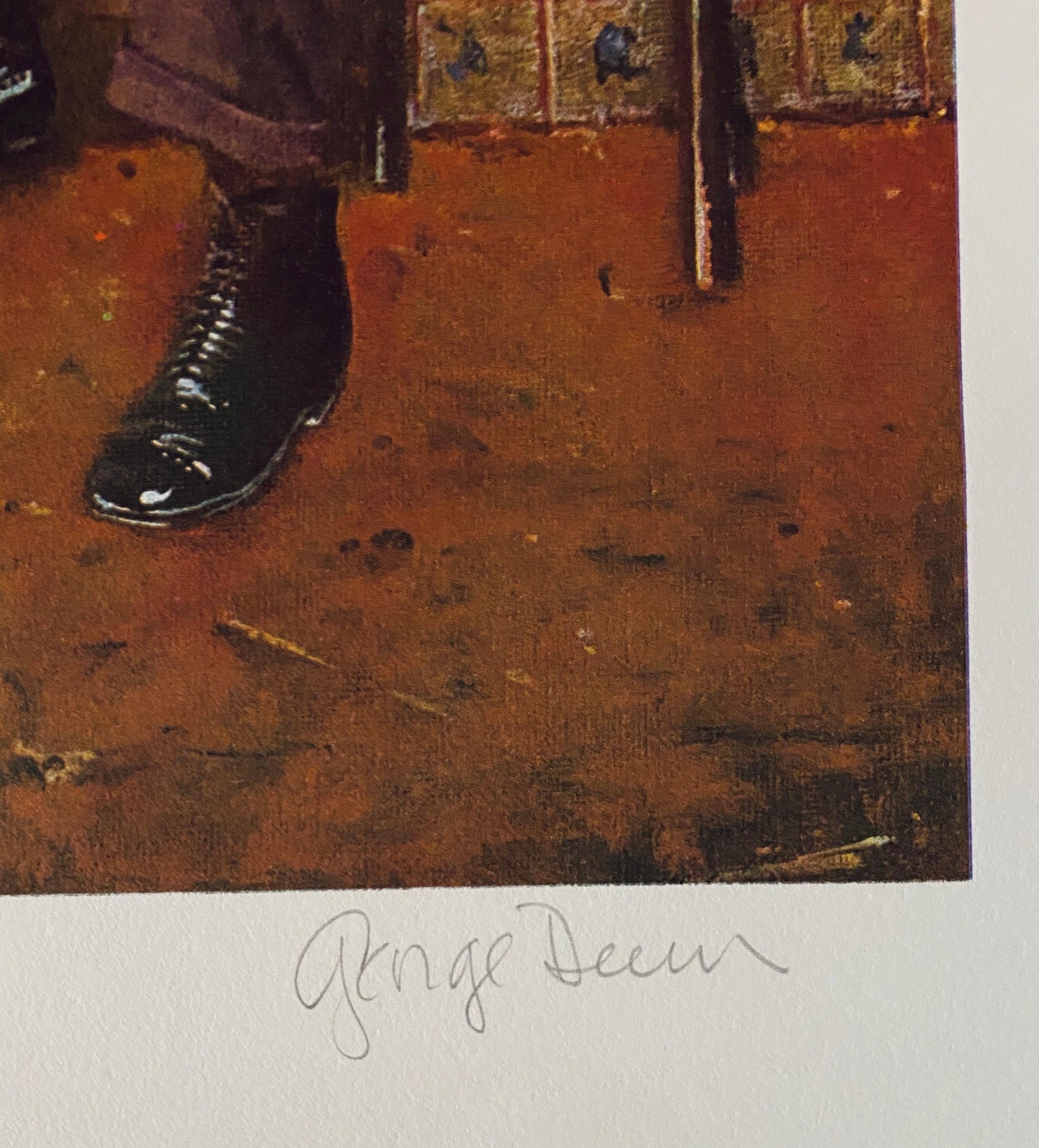 American Artist George Deem Signed Color Lithograph Titled Hands Off Mayakovsky