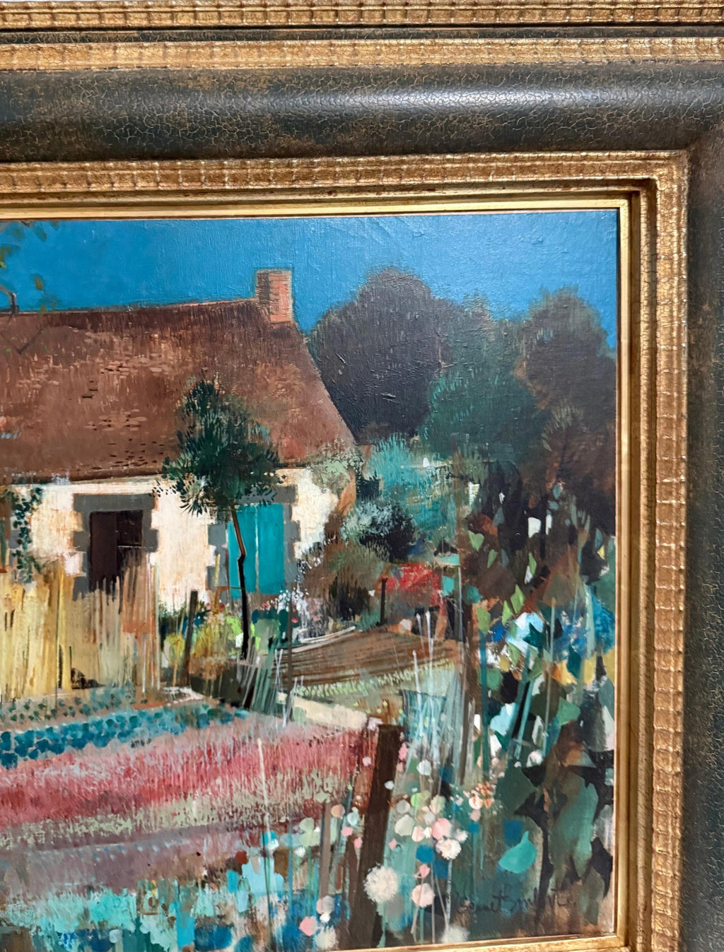 French Neo Expressionist Surreal Oil Painting Robert Vernet Bonfort  Deaf Artist