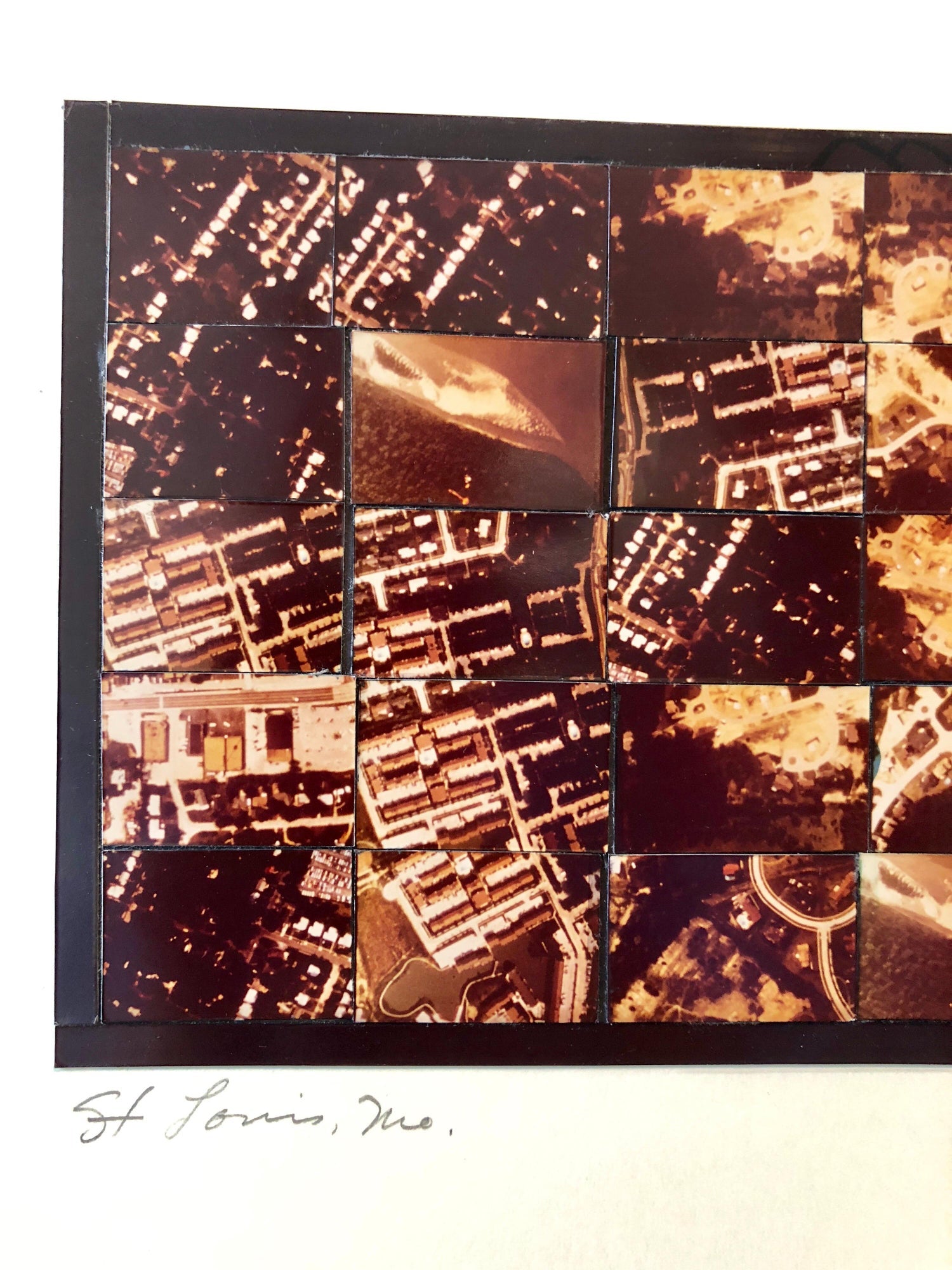 St Louis MO Photo Mosaic Collage Aerial Photograph, Female Aviator Feminist Art
