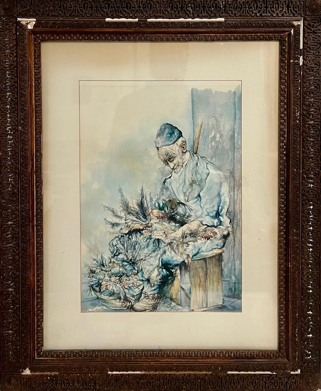 Old Jewish Lower East Side NYC Chicken Plucking Seymour Rosenthal Lithograph