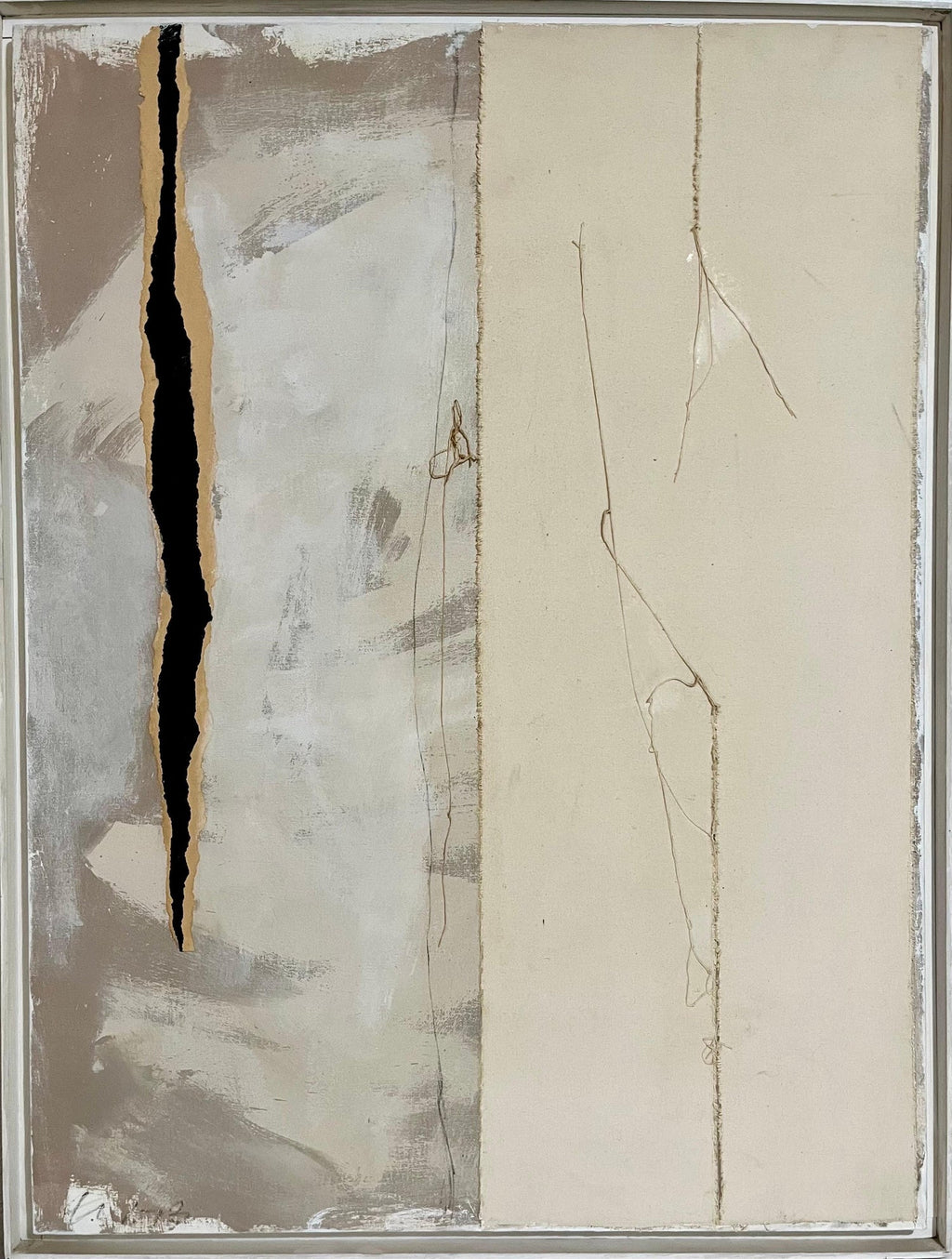 Mixed Media Collage Oil Painting Latvian American Modernist Artist Adja Yunkers