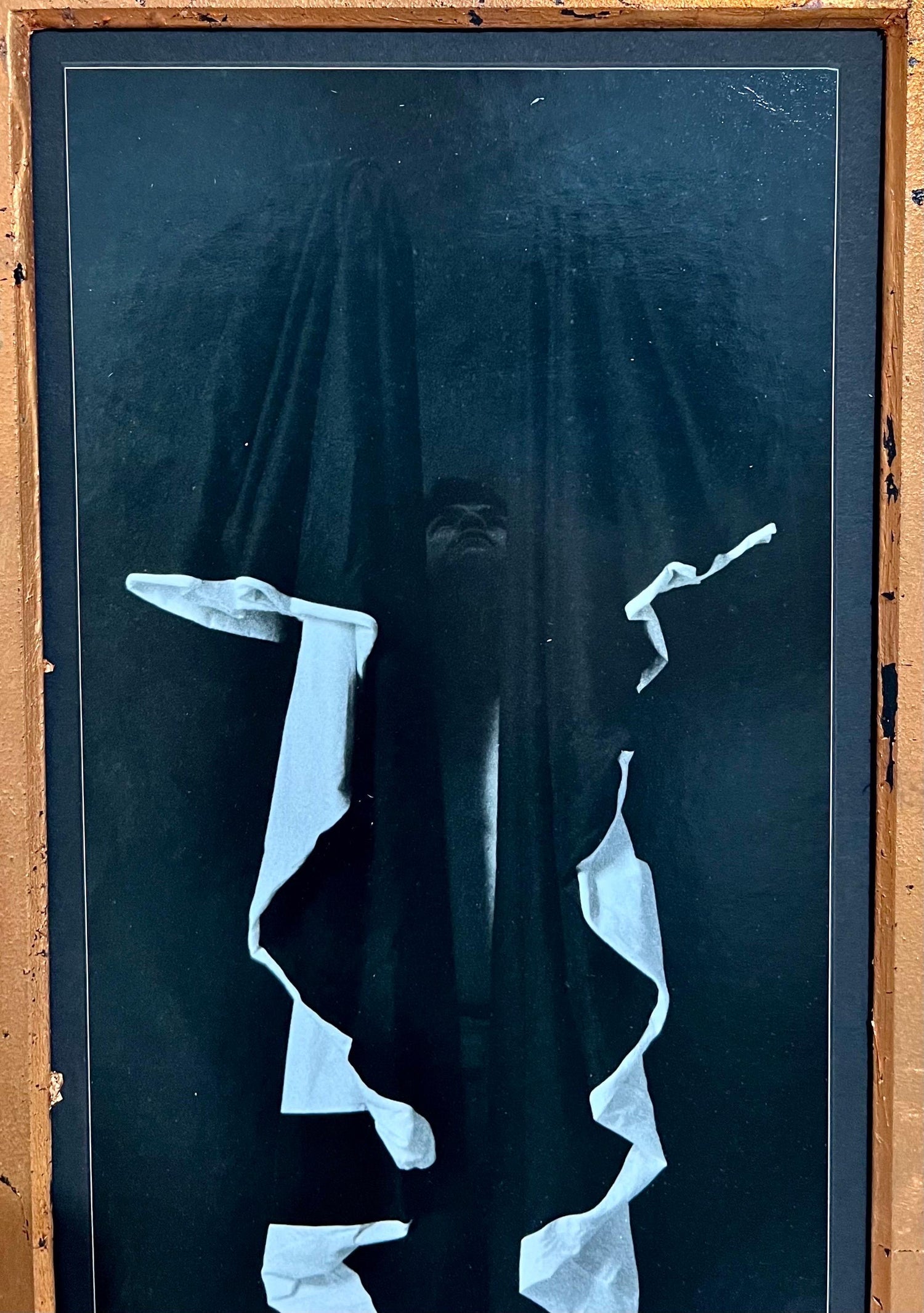 Vintage Silver Gelatin Print Photograph Marcus Leatherdale Shrouded Figure Photo