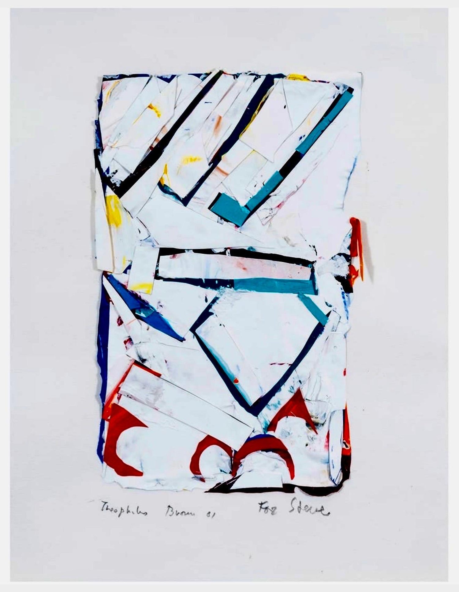 Bay Area Abstract Expressionist Mixed Media Collage Painting Theophilus Brown